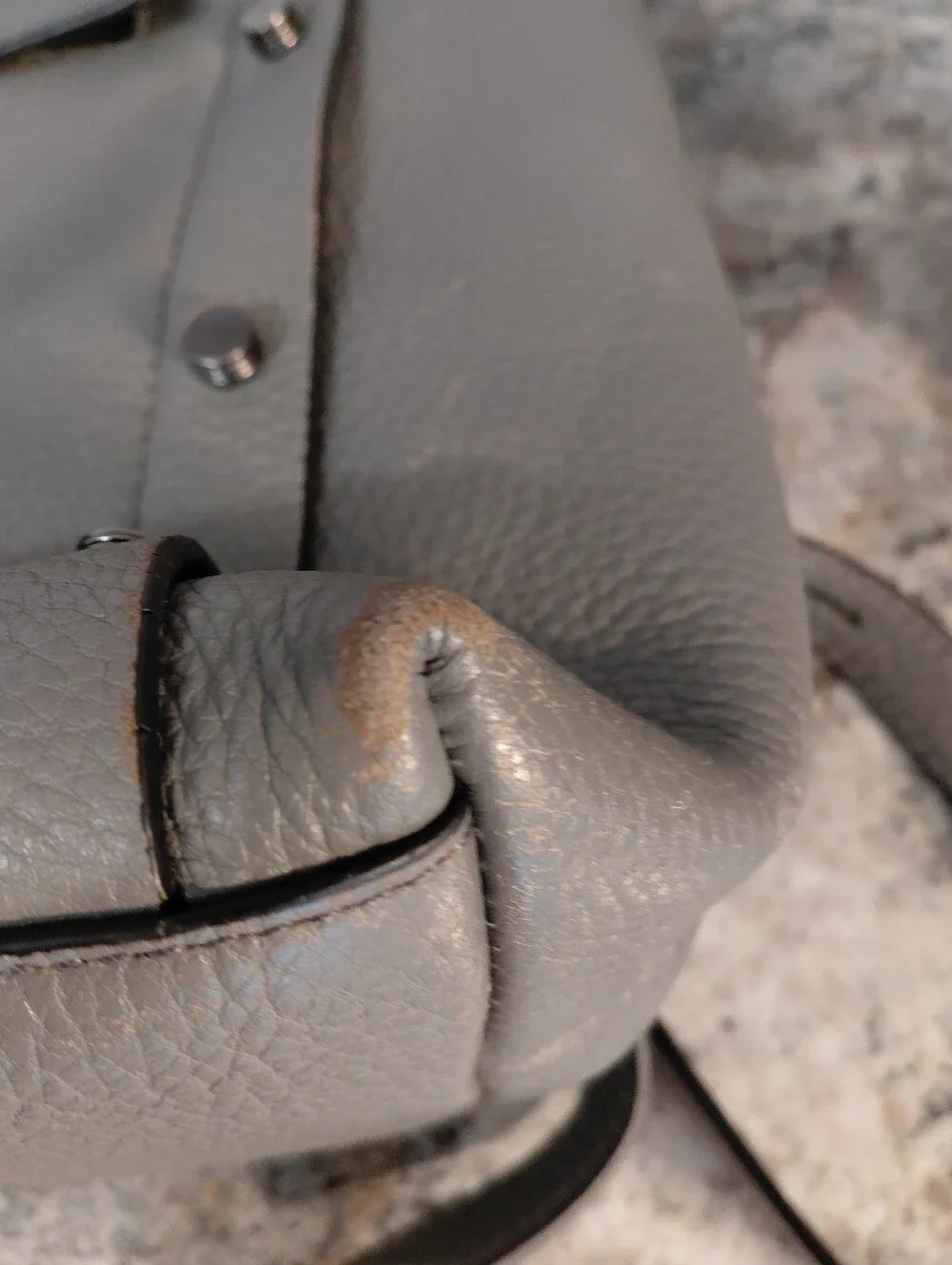 Botkier Gray Pebbled Leather Studded Backpack **read Description